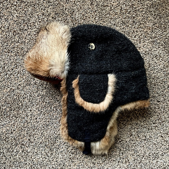 BRAND NEW REAL Rabbit Lined Fur Trapper Hat - One Size - Picture 1 of 3